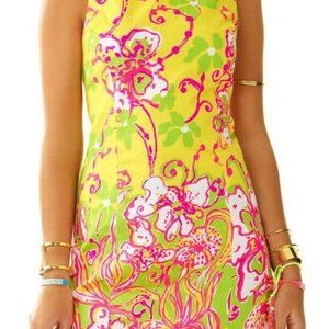 Lilly Pulitzer NWOT Delia Sunglow Yellow Southernmost Point Shift Dress size 6